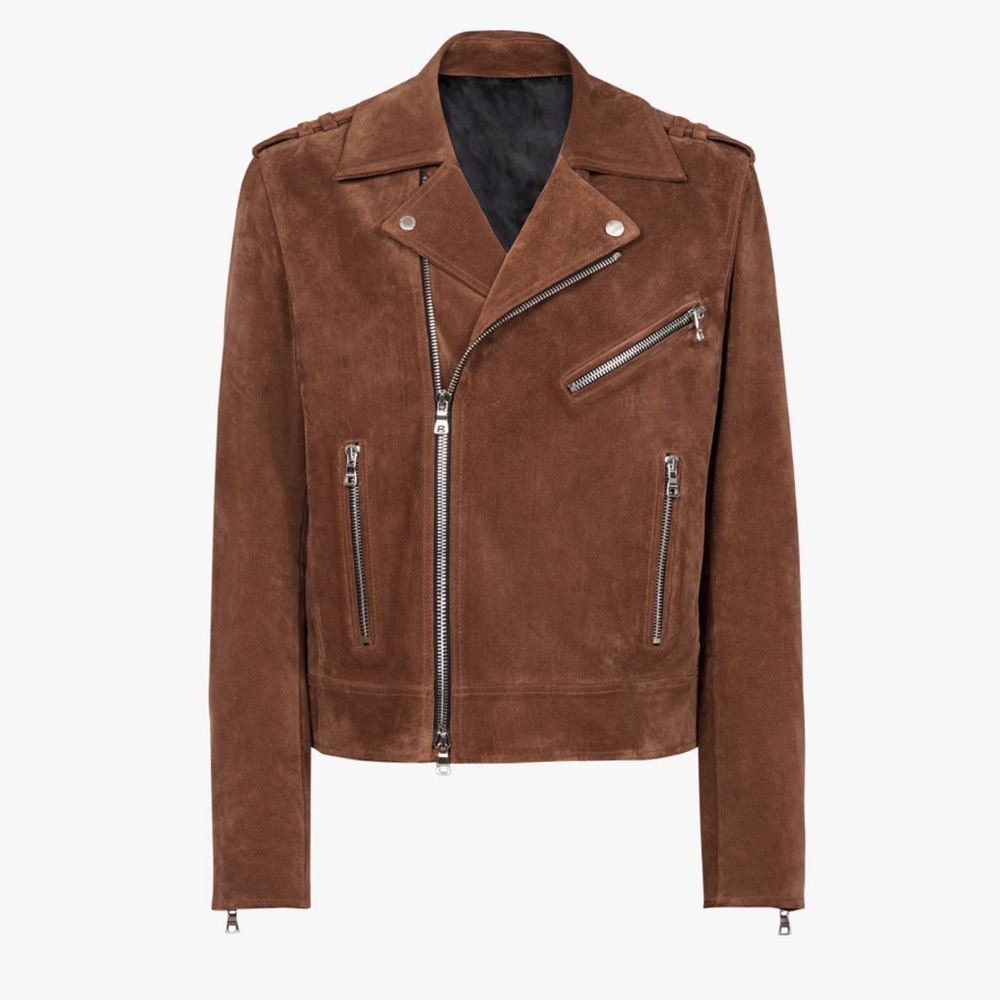 Mango brown leather jacket